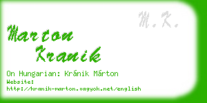 marton kranik business card